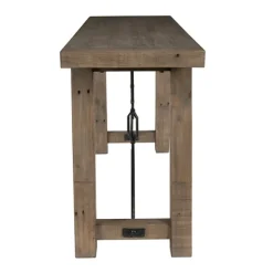 Console Tables-Kirkland's Home Roane Gray Reclaimed Pine Console Table