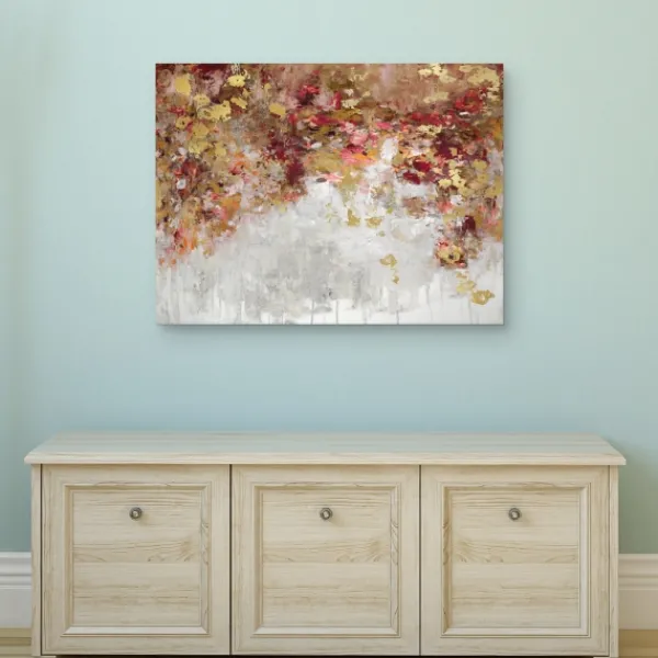 Canvas Art-Kirkland's Home Robbins Charmed Gold Canvas Art Print Red/Gold/Gray