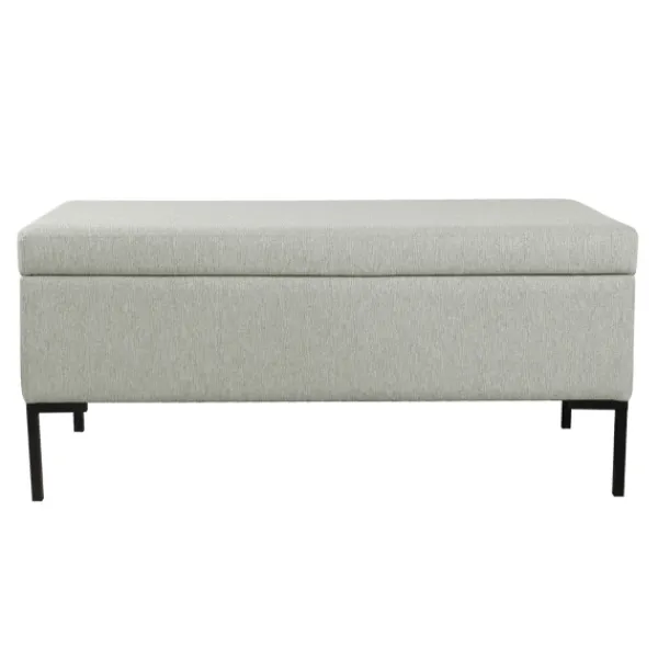 Benches & Ottomans-Kirkland's Home Ronaldo Woven Storage Bench Gray