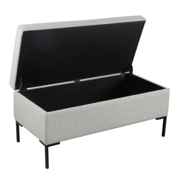 Benches & Ottomans-Kirkland's Home Ronaldo Woven Storage Bench Gray