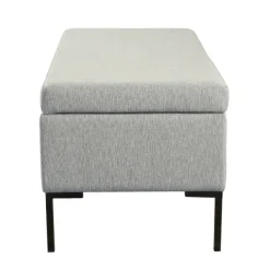 Benches & Ottomans-Kirkland's Home Ronaldo Woven Storage Bench Gray