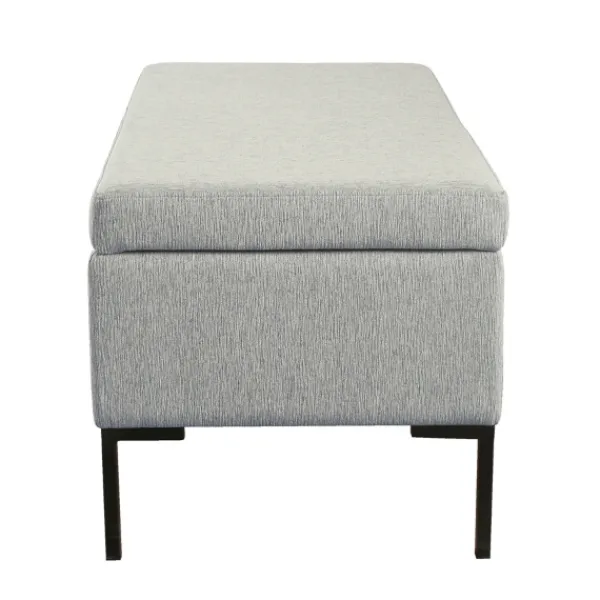 Benches & Ottomans-Kirkland's Home Ronaldo Woven Storage Bench Gray