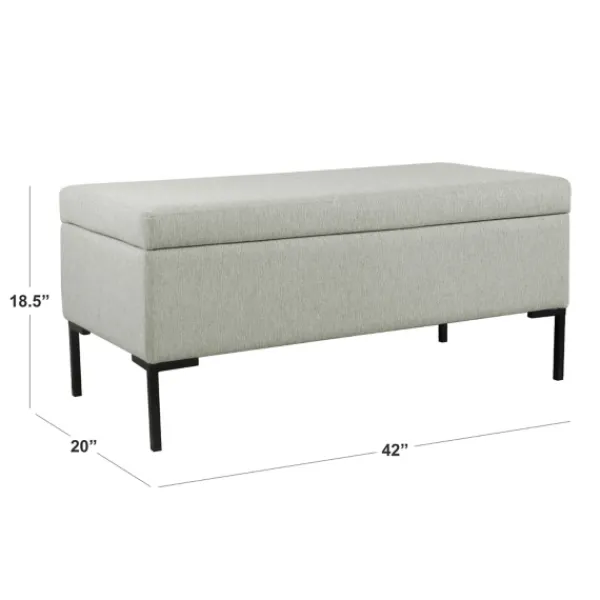 Benches & Ottomans-Kirkland's Home Ronaldo Woven Storage Bench Gray