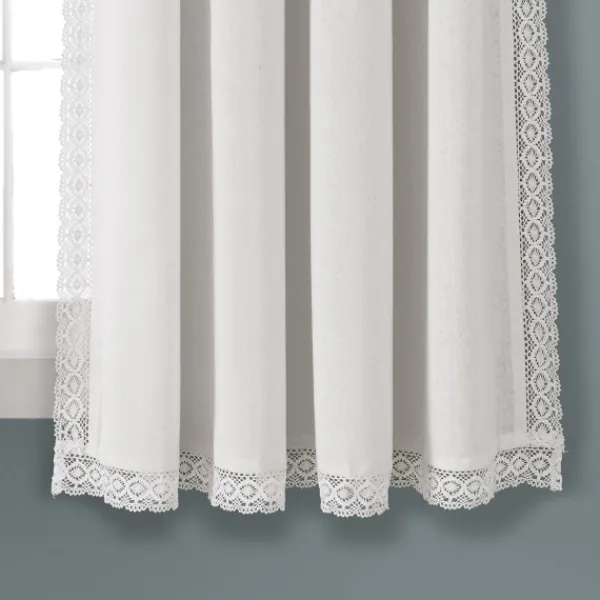 Curtains & Drapes-Kirkland's Home Rosalie Lace Curtain Panel Set, 63 In. White