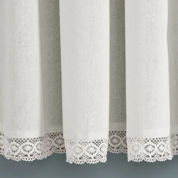 Curtains & Drapes-Kirkland's Home Rosalie Lace Curtain Panel Set, 63 In. White