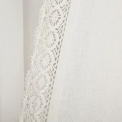 Curtains & Drapes-Kirkland's Home Rosalie Lace Curtain Panel Set, 63 In. White