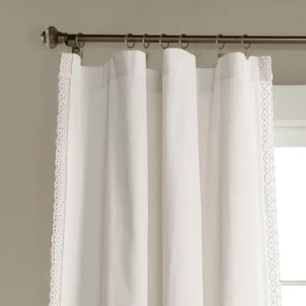 Curtains & Drapes-Kirkland's Home Rosalie Lace Curtain Panel Set, 108 In. White