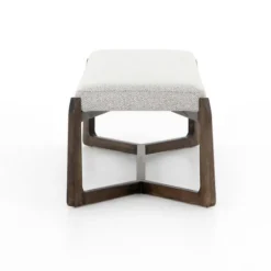 Benches & Ottomans-Kirkland's Home Roscoe Brunswick Pebble Upholstered Bench Gray