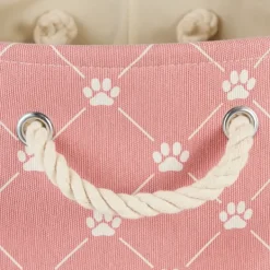 Baskets & Boxes-Kirkland's Home Rose Paw Trellis Round Basket, 12 In. Pink