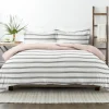 Duvets-Kirkland's Home Rose Pink Echo Stripe 2-Pc. Twin Duvet Cover Set White/Black/Pink