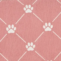 Baskets & Boxes-Kirkland's Home Rose Trellis Paw Print Storage Basket, 14 In. Pink