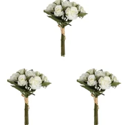 Stems & Bouquets-Kirkland's Home Roses Bundle Bouquets, Set Of 3 White