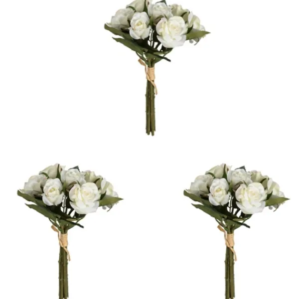 Stems & Bouquets-Kirkland's Home Roses Bundle Bouquets, Set Of 3 White