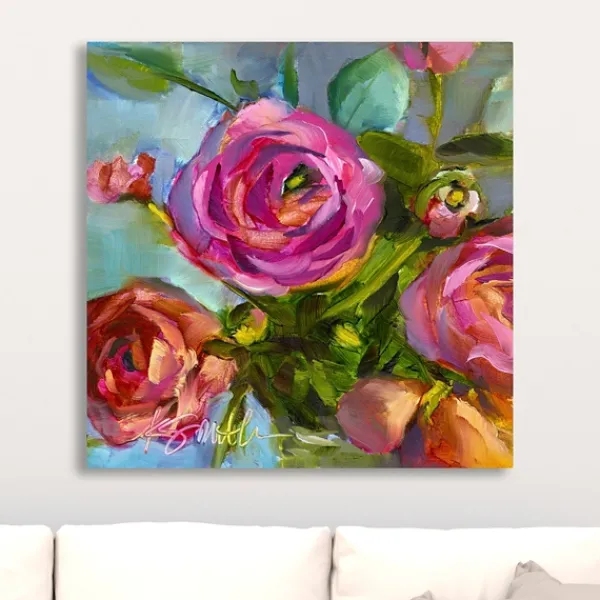 Canvas Art-Kirkland's Home Roses Still Life Iii Canvas Art Print Purple/Red/Multi