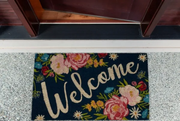 Doormats-Kirkland's Home Roses Welcome Doormat Blue/Multi