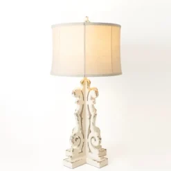 Table Lamps-Kirkland's Home Rosie Distressed Table Lamp Ivory