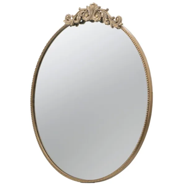 Decorative Mirrors-Kirkland's Home Round Antique Floral Scroll Mirror, 39 In. Gold
