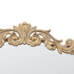 Decorative Mirrors-Kirkland's Home Round Antique Floral Scroll Mirror, 39 In. Gold