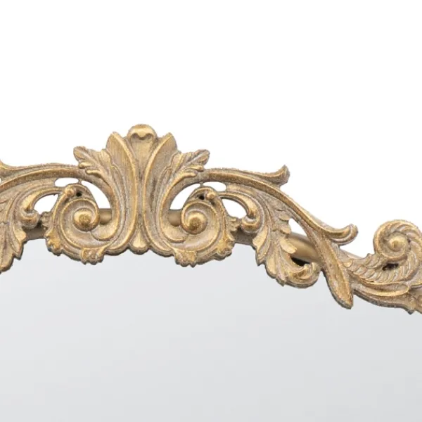 Decorative Mirrors-Kirkland's Home Round Antique Floral Scroll Mirror, 39 In. Gold
