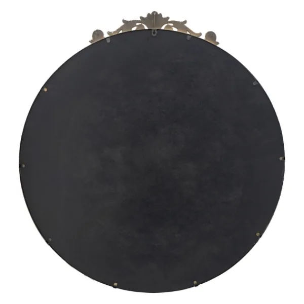 Decorative Mirrors-Kirkland's Home Round Antique Floral Scroll Mirror, 39 In. Gold