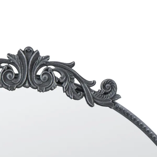 Decorative Mirrors-Kirkland's Home Round Antique Floral Scroll Mirror, 39 In. Black