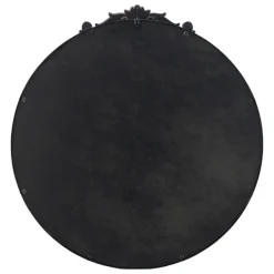 Decorative Mirrors-Kirkland's Home Round Antique Floral Scroll Mirror, 32 In. Black