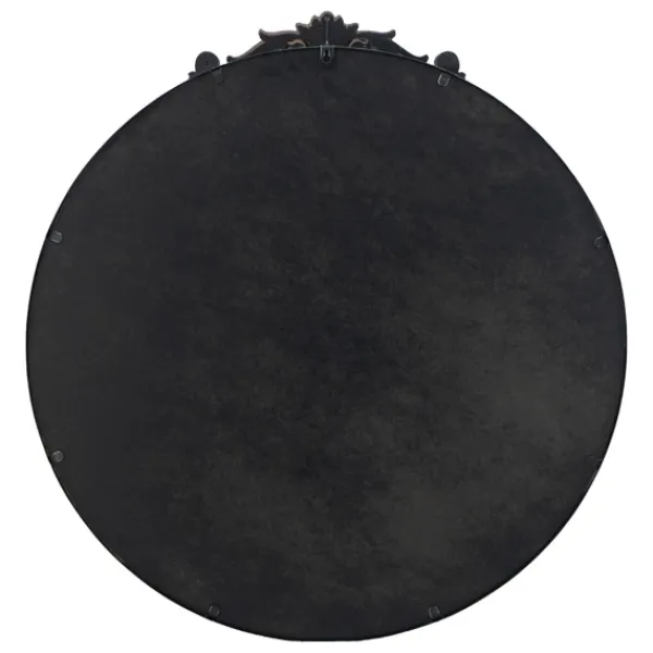 Decorative Mirrors-Kirkland's Home Round Antique Floral Scroll Mirror, 32 In. Black