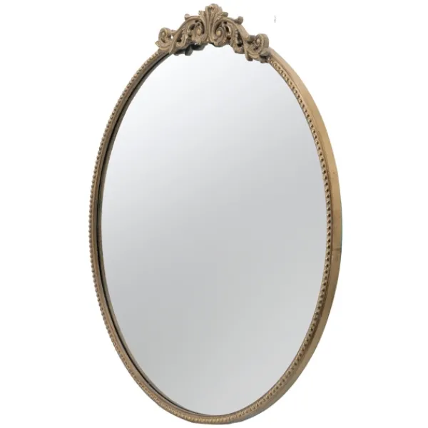 Decorative Mirrors-Kirkland's Home Round Antique Floral Scroll Mirror, 32 In. Gold