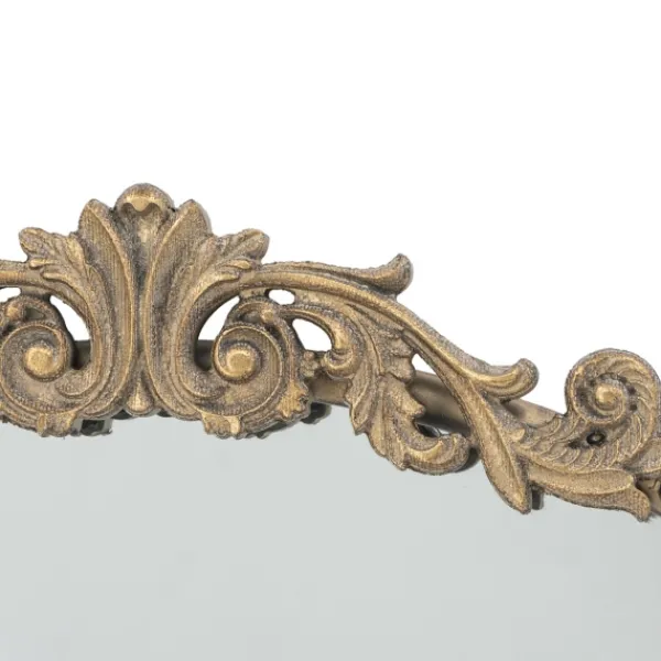 Decorative Mirrors-Kirkland's Home Round Antique Floral Scroll Mirror, 32 In. Gold