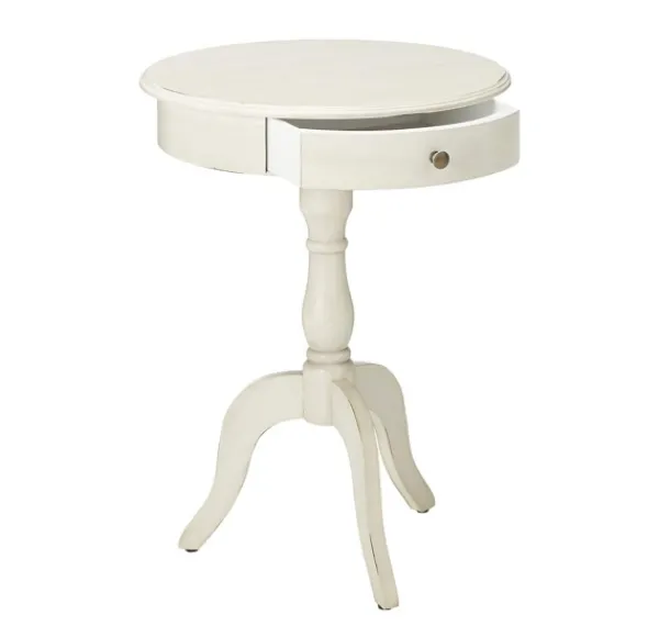 Accent & End Tables-Kirkland's Home Round Antique Pedestal Accent Table White