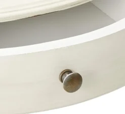 Accent & End Tables-Kirkland's Home Round Antique Pedestal Accent Table White