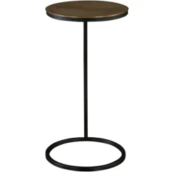 Accent & End Tables-Kirkland's Home Round Black And Gold Metal C-Table Black/Gold