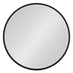 Decorative Mirrors-Kirkland's Home Round Black Wood Travis Accent Mirror