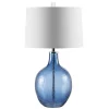 Table Lamps-Kirkland's Home Round Blue Textured Glass Table Lamp White