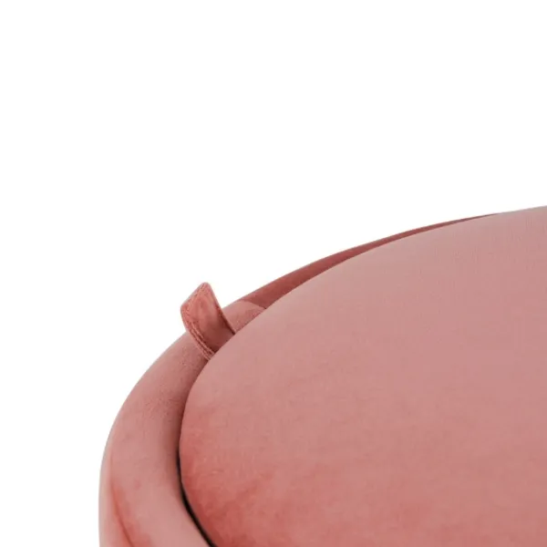 Benches & Ottomans-Kirkland's Home Round Blush Velvet Storage Ottoman Pink