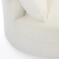 Accent Chairs-Kirkland's Home Round Cream Boucle Swivel Accent Chair Ivory