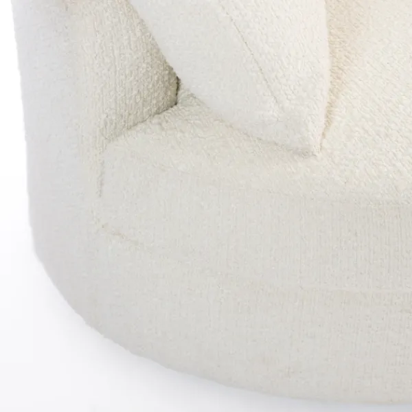 Accent Chairs-Kirkland's Home Round Cream Boucle Swivel Accent Chair Ivory