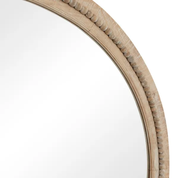 Decorative Mirrors-Kirkland's Home Round Distressed Beaded Wall Mirror, 44 In.