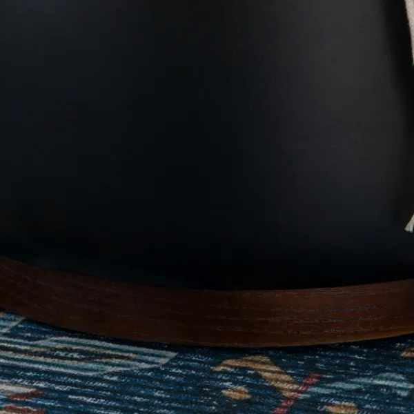 Benches & Ottomans-Kirkland's Home Round Faux Leather Storage Ottoman Black