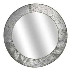 Decorative Mirrors-Kirkland's Home Round Galvanized Wall Mirror, 22 In.