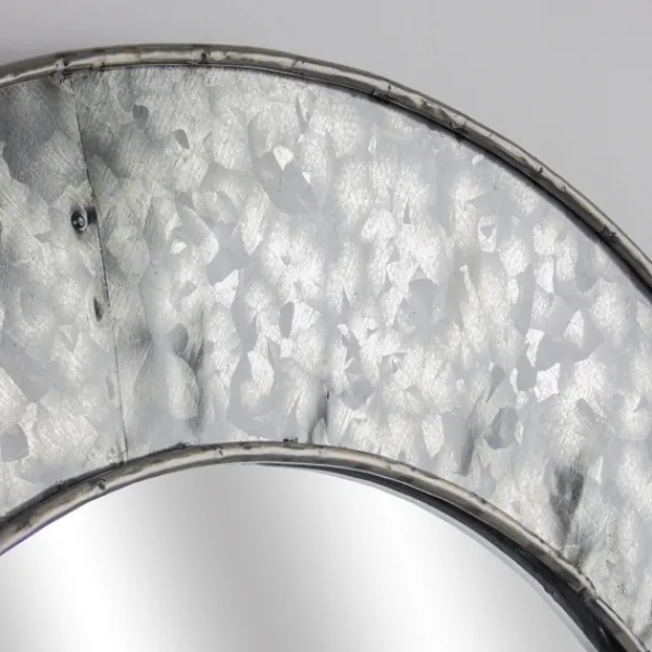 Decorative Mirrors-Kirkland's Home Round Galvanized Wall Mirror, 22 In.
