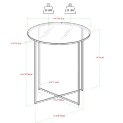 Accent & End Tables-Kirkland's Home Round Gold Metal And Glass Side Table Gold/White