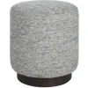 Benches & Ottomans-Kirkland's Home Round Gray & Blue Upholstered Ottoman Gray/Blue