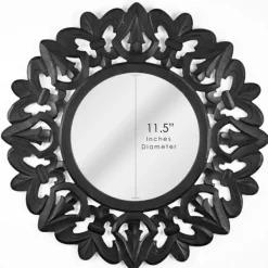 Decorative Mirrors-Kirkland's Home Round Hand Carved Mandala Medallion Mirror