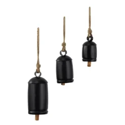 Decorative Accents-Kirkland's Home Round Iron Hanging Bells, Set Of 3 Black