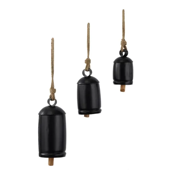 Decorative Accents-Kirkland's Home Round Iron Hanging Bells, Set Of 3 Black