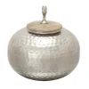 Decorative Bowls & Jars-Kirkland's Home Round Jar With Mango Wood Lid Silver
