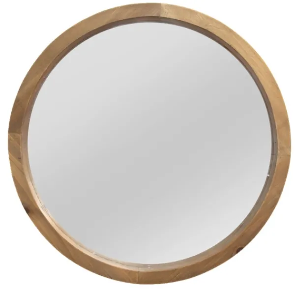 Framed Mirrors-Kirkland's Home Round Maddie Wood Mirror, 20 In.