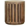 Accent & End Tables-Kirkland's Home Round Mango Wood Drum Accent Table