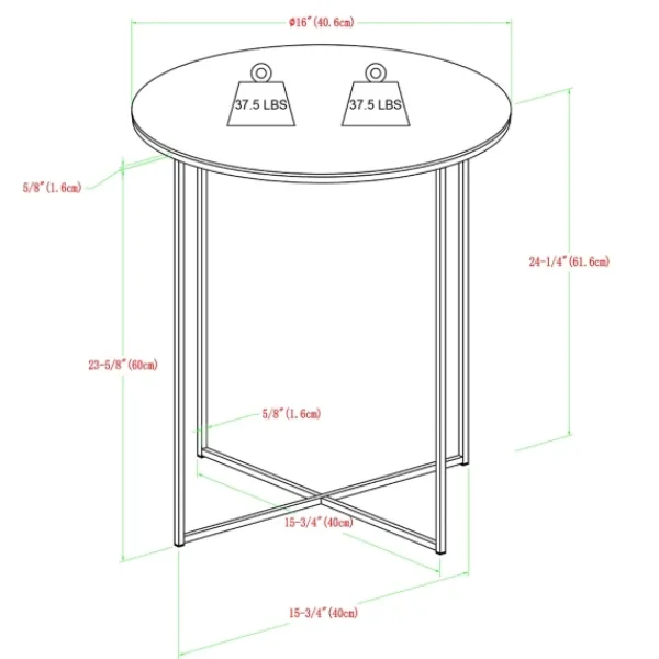 Accent & End Tables-Kirkland's Home Round Marble And Gold Accent Table White